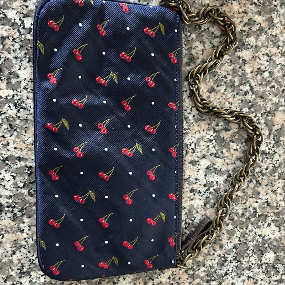 J. Crew small purse, cherry print. Never used.